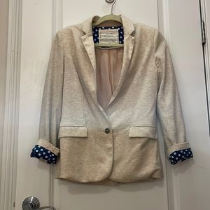 Beige and navy blazer